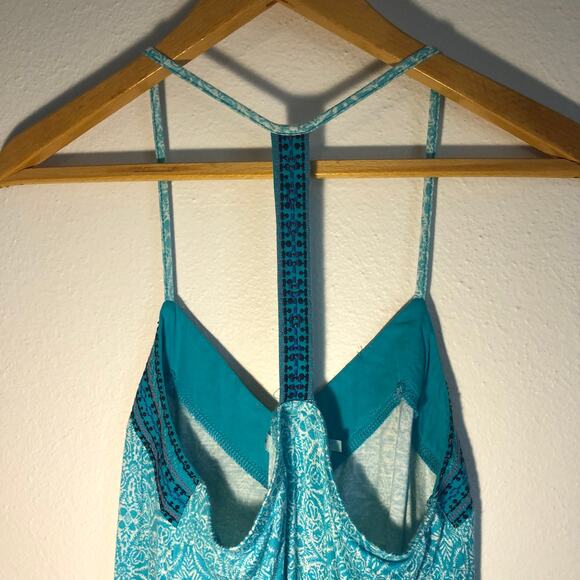 Maurices aqua, racer back tank top embroidery beading bohemian Size S - Picture 3 of 4